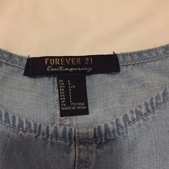 Denim Wrap Dress Forever 21 Sz S - Picture 5 of 5
